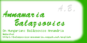 annamaria balazsovics business card