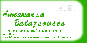 annamaria balazsovics business card